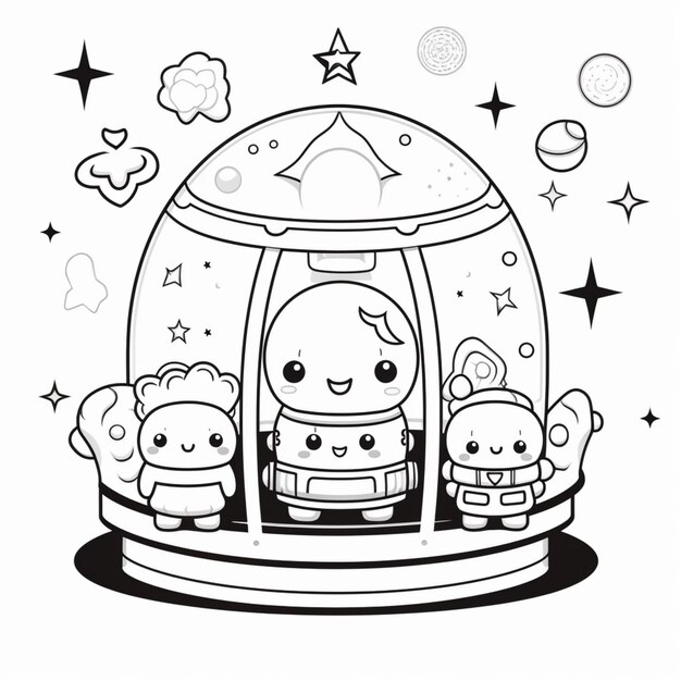 Kawaii Space Kleuren voor Kinderen