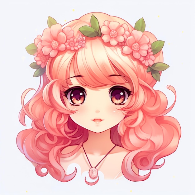 kawaii summer princess clear background Kawaii anime style