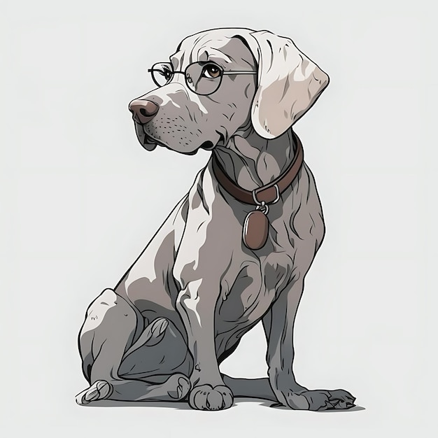 Photo kawaii weimaraner dog anime art style