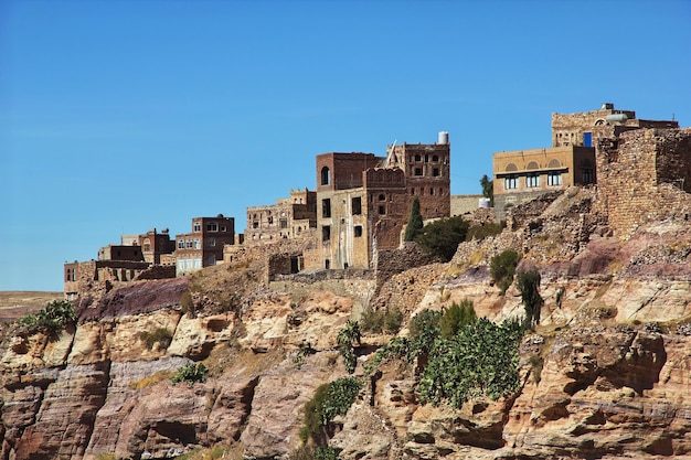 Деревня Кавкабан в горах Йемена