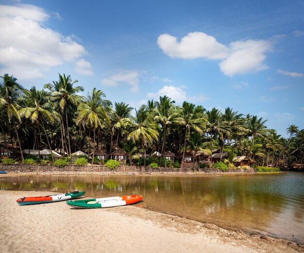 Kayak boats at Goa beach