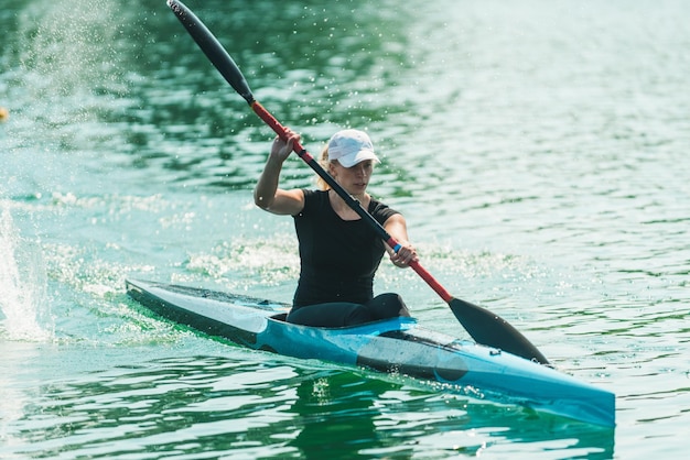 Kayak female kayaker training