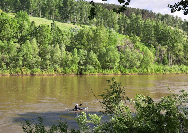 Kayak on the river Inya