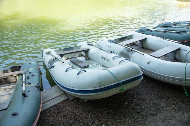 Kayak standing in the lake