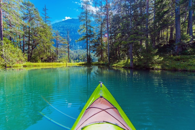 Photo kayak touring on the lake