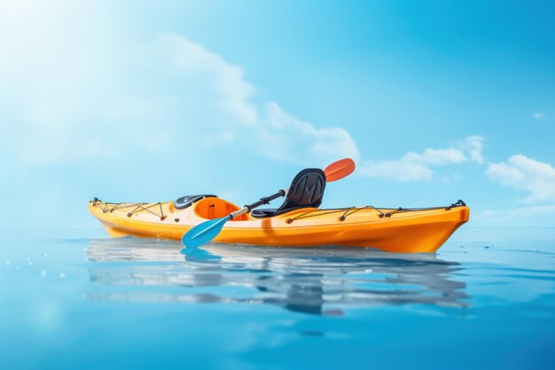 Kayaking creative illustration Vacation concept AI generated