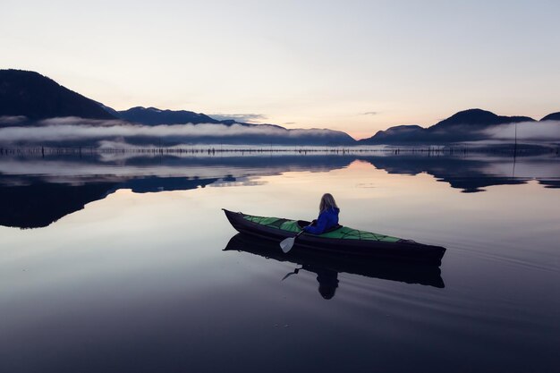 Kayaking in a Lake