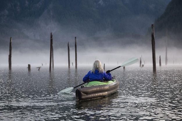 Kayaking in a Lake