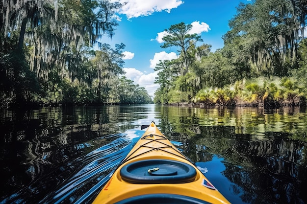 Kayaking photo realistic illustration generative ai