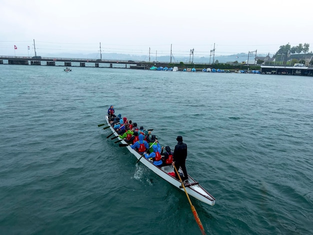 Kayaking in the rain on Lake Zurich