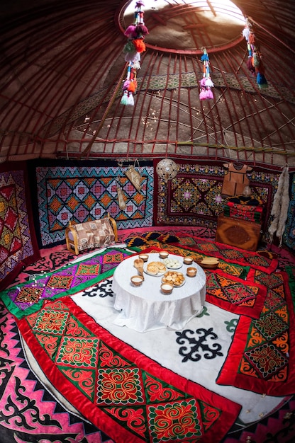 Kazachse yurt interieur