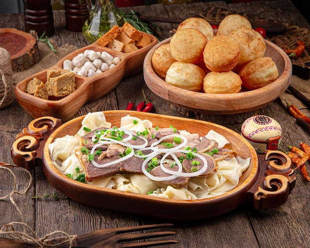 Kazakh national traditional cuisine dishes