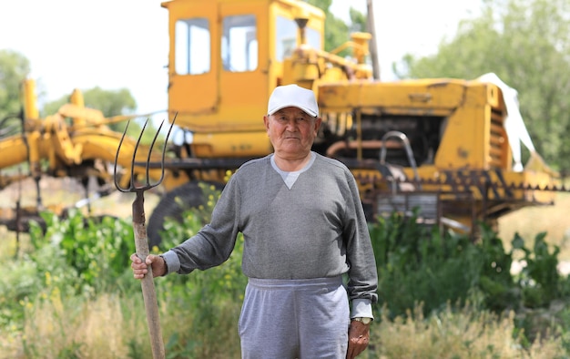 Kazakh old man portrait of an asian old male farmer