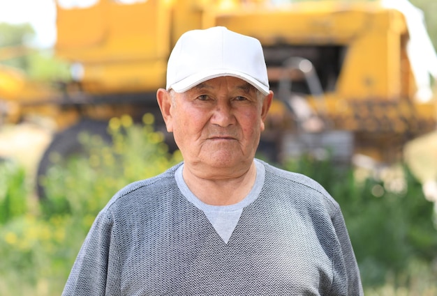 Kazakh old man portrait of an asian old male farmer