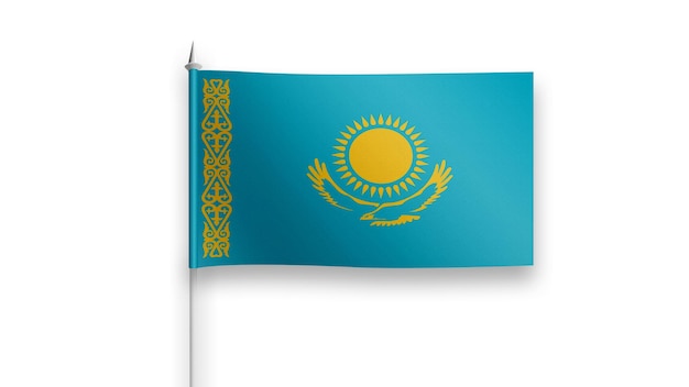 kazakhstan flag on a white background