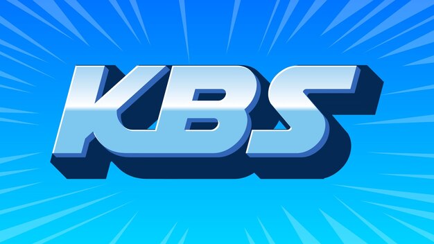 Photo kbs 3d blue text