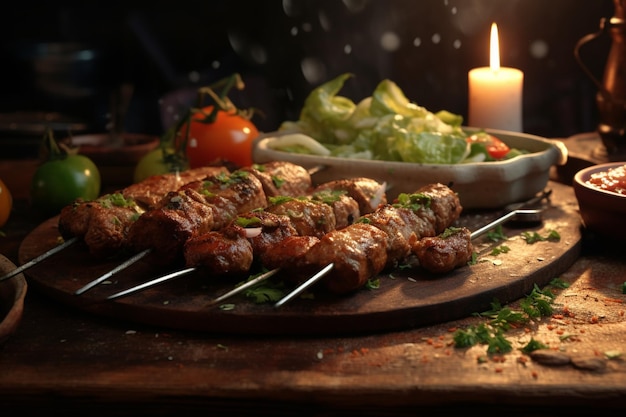 Foto kebab una cucina europea è illustrata