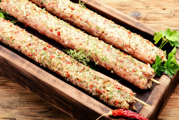 Kebab of lamb with herbs