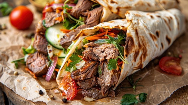 Kebab roll traditioneel Turks eten