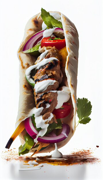 Foto kebab panino tradizionale ai generato