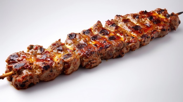 kebab on a wooden stick with meat