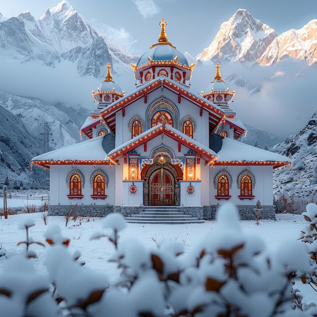 Kedarnath Tempel Uttarakhand Heiligste van de Char Dhams gewijd aan Lord Spiritual