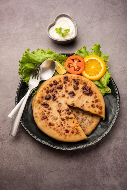 Keema Paratha Kip- of schapenvlees Gehakt Gevuld flatbread