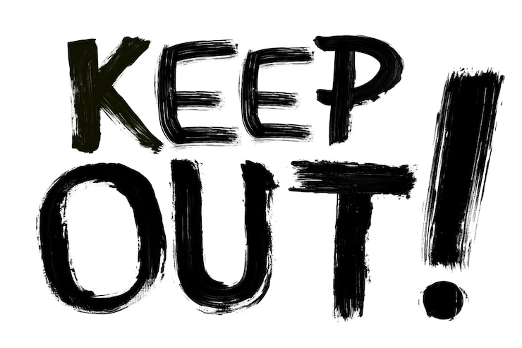 फोटो keep out png ink brush stroke font transparent background