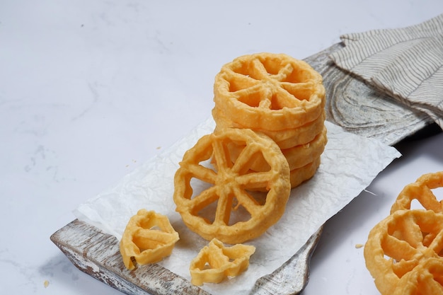 kembang goyangtraditional snack from indonesiapopular in malaysia as kuih ros or kuih loyang