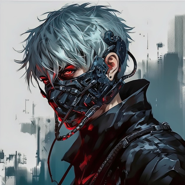 Ken Kaneki from Tokyo ghoul with his original black mask