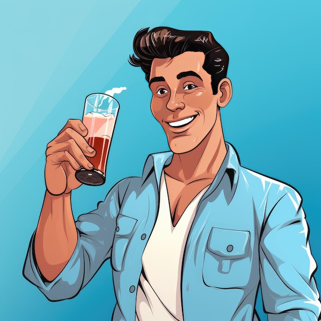 Ken の変なビールを一気飲みする漫画のギャリバント