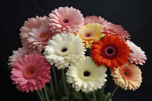 Foto kenmerkende schoonheid gerbera daisies met kronen kronenkronen in bloemrijke pracht