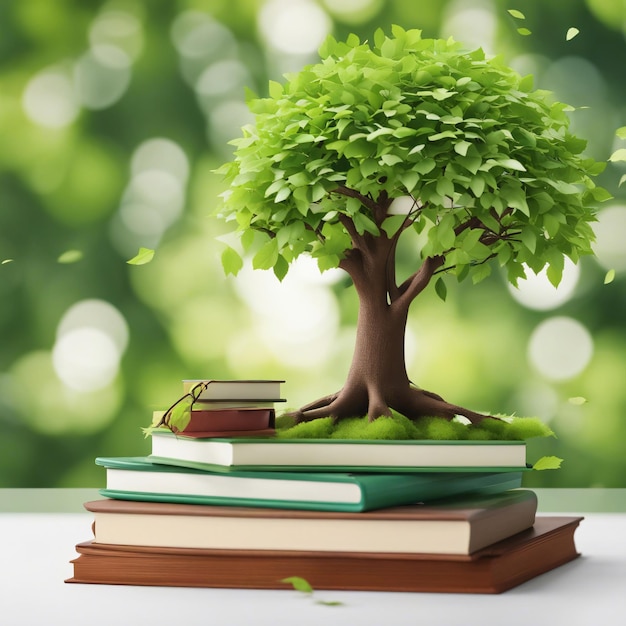 Kennisonderwijs concept boom gegroeid uit boeken