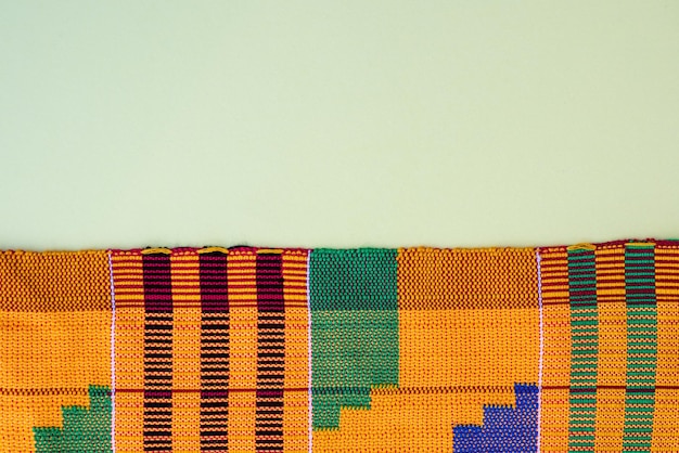 Kente cloth shot from directly above