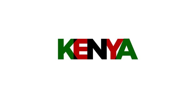 Kenya emblem The design features a geometric style vector illustration with bold typography in a modern font The graphic slogan lettering