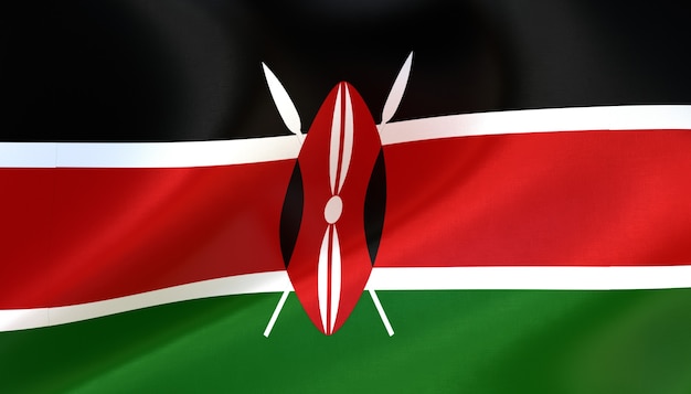 Kenya flag render with texture