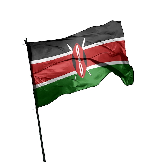 kenya flag on white background