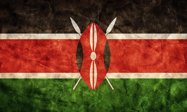 Photo kenya grunge flag item from my vintage retro flags collection