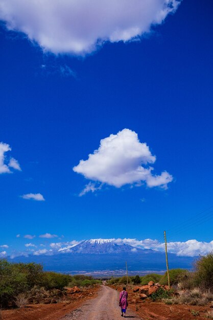 Kenya landscapes of the mount kilimanjaro dormant volcano located in kilimanjaro region of tanzania