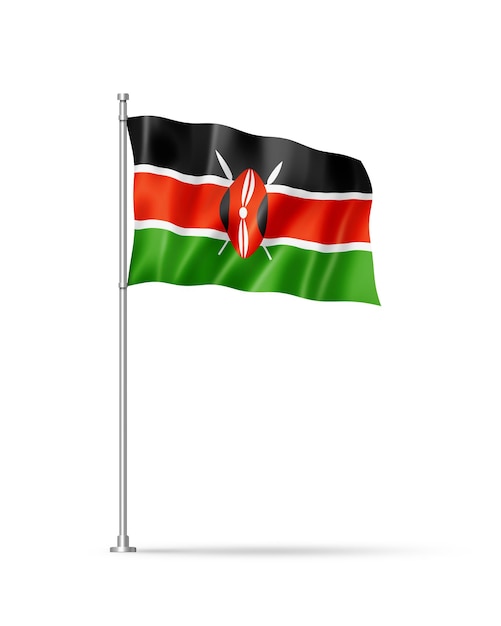 Kenyan flag isolated on white