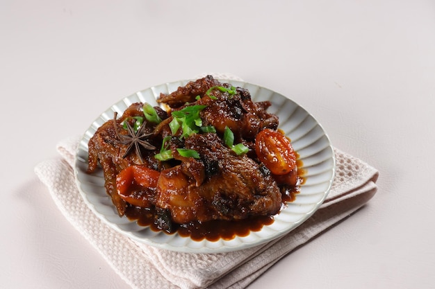 Kepak Ayam Masak Kicap is Traditional Dish from Malaysia, Chicken in soy sauce.