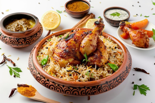 Kerala style chicken biryani with jeera rice and spices