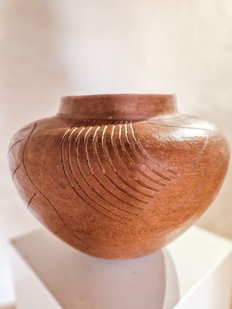 Keramische vaas, detail van een vaas gemaakt van klei