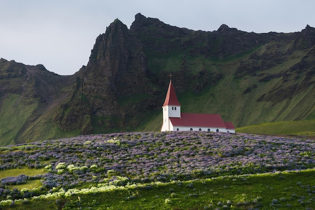 Kerk in de Vik-stad IJsland