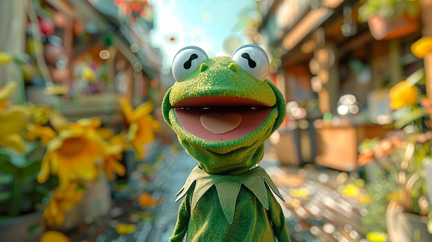 kermit the frog in the style of marvel cinematic universe highly detailed highly realistic vibrant 32k