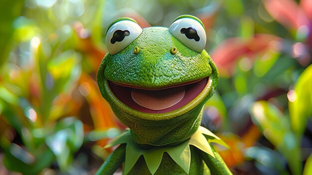 kermit the frog in the style of marvel cinematic universe highly detailed highly realistic vibrant 32k