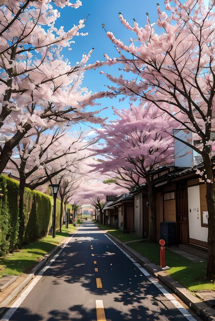 kersenbloesem in de straat van japan