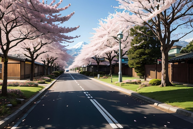 kersenbloesem in de straat van japan