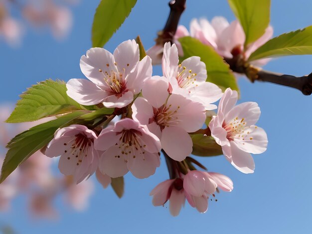 Kersenbloesem op de achtergrond in de lente