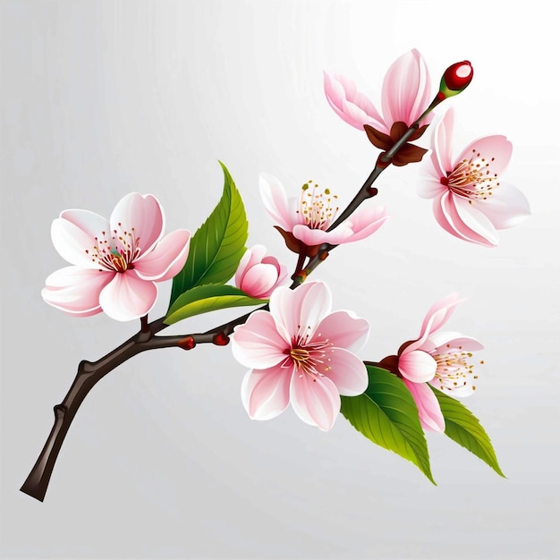 Foto kersenbloesem vector realistische sakura tak